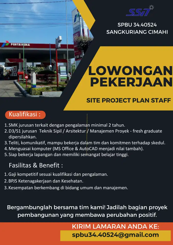 LOKER HRD STAFF, SITE PROJECT PLAN STAFF,OB, CS, SATPAM, OPERATOR