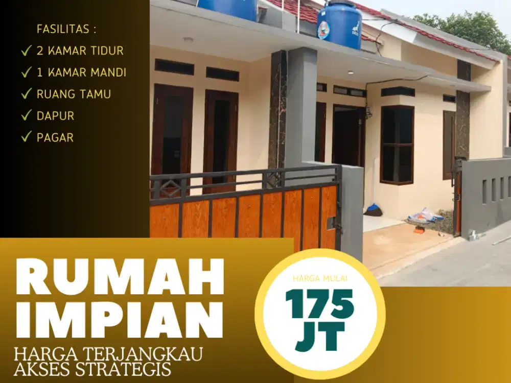 RUMAH MURAH 2 KAMAR SIAP HUNI AKSES STRATEGIS MULAI DARI 175 JUTA