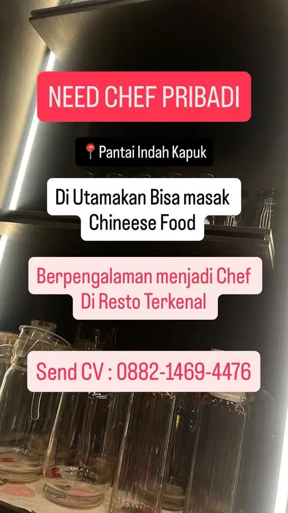 NEED CHEF PRIBADI