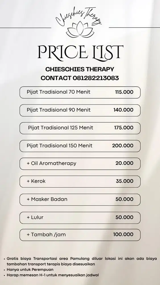 Dicari Terapis Pijat