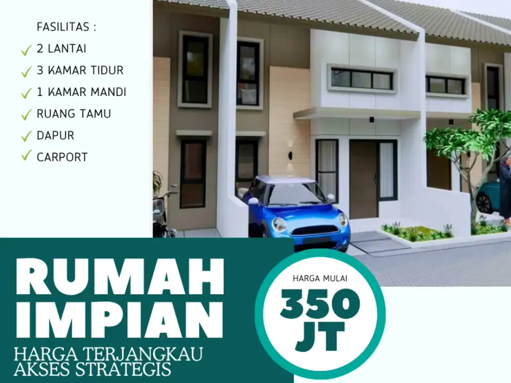 RUMAH IDAMAN 2 LANTAI 3 KAMAR DILOKASI STRATEGIS HANYA 365 JUTAANRUMAH