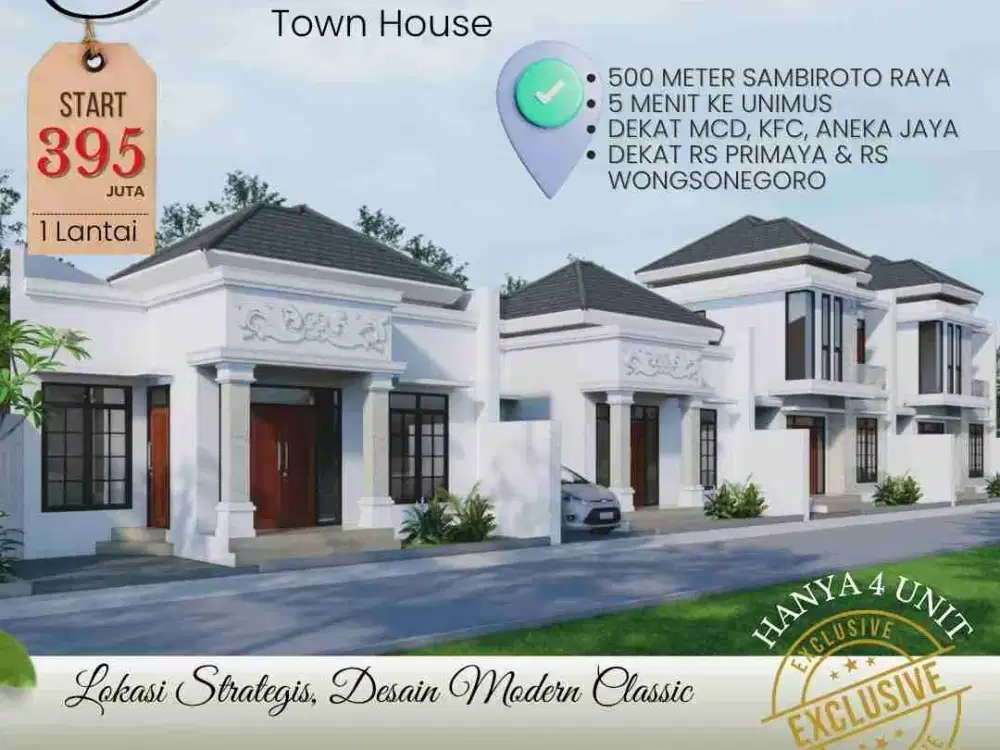 Rumah Sambiroto Town House Kedungmundu Tembalang Dekat Unimus Semarang