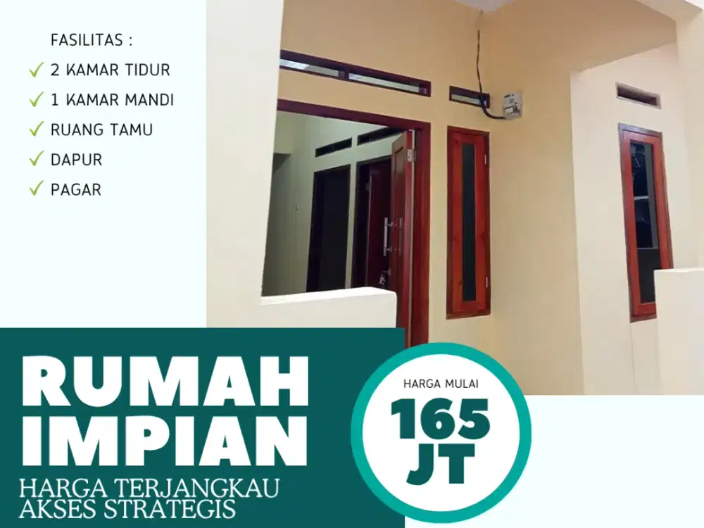 Rumah murah 2 kamar siap huni akses strategis dekat stasiun KRL