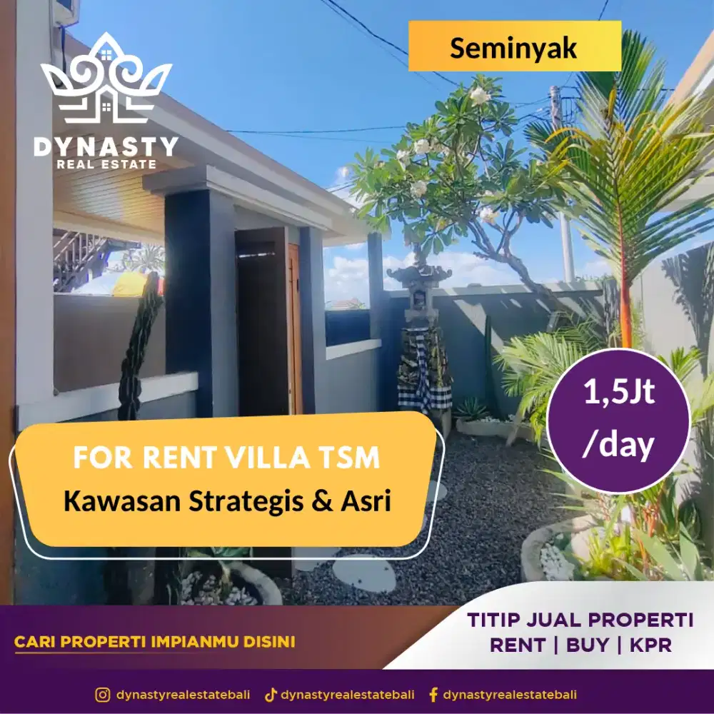Sewa villa lokasi strategis dan asri di seminyak