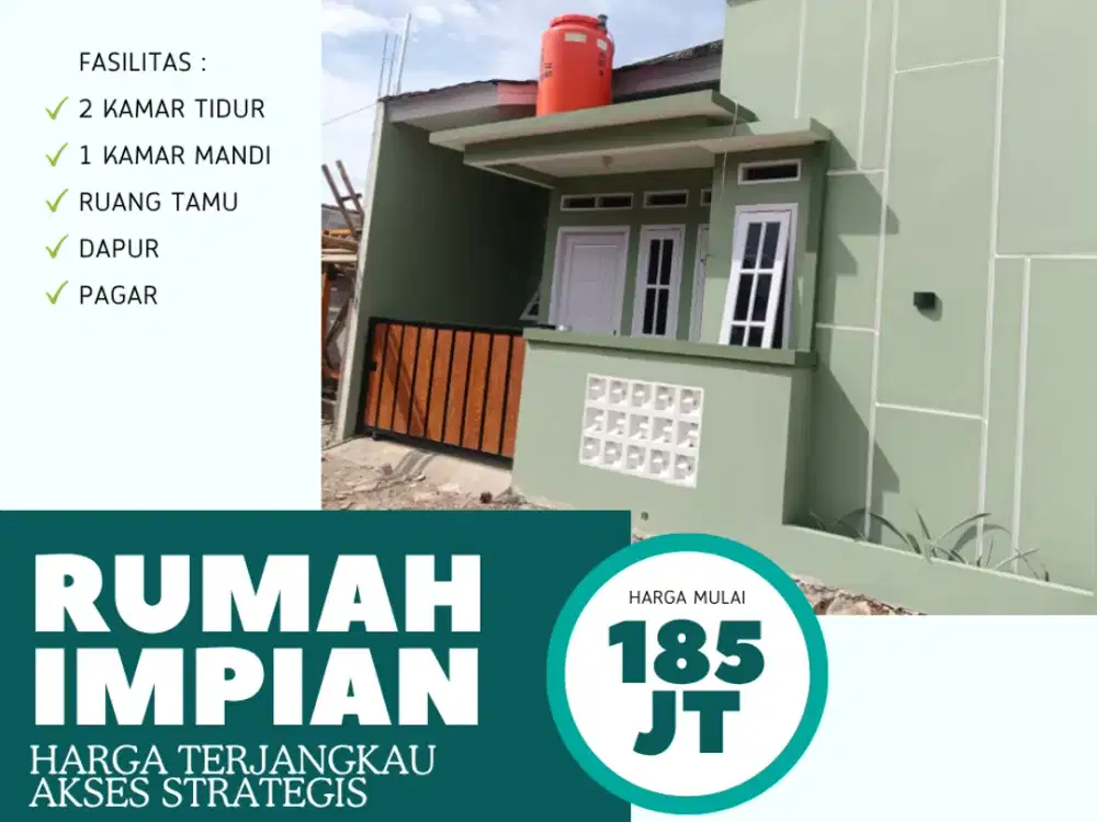 DIJUAL RUMAH MINIMALIS 2 KAMAR AKSES STRATEGIS MULAI DARI 195 JUTA