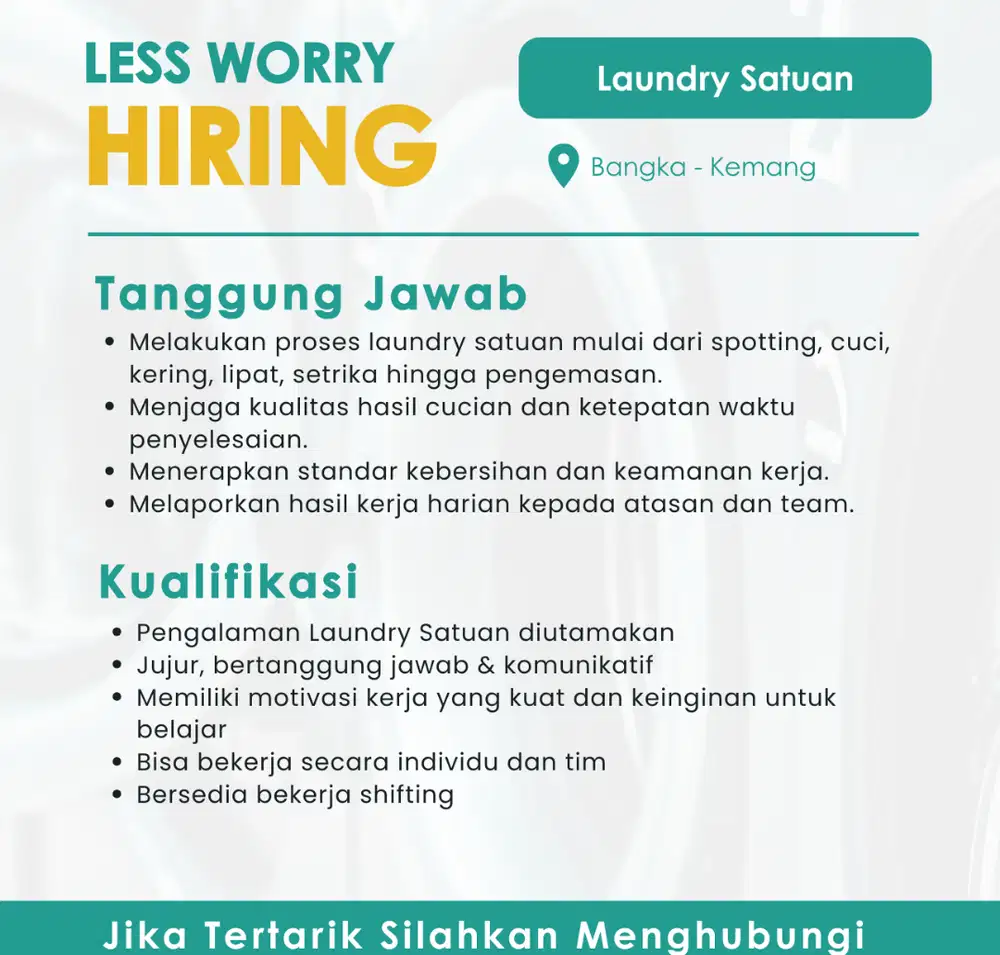 Operator Laundry Satuan
