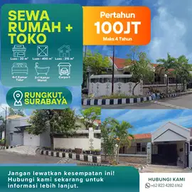 DISEWAKAN / DIJUAL RUMAH+TOKO - RUNGKUT, SURABAYA