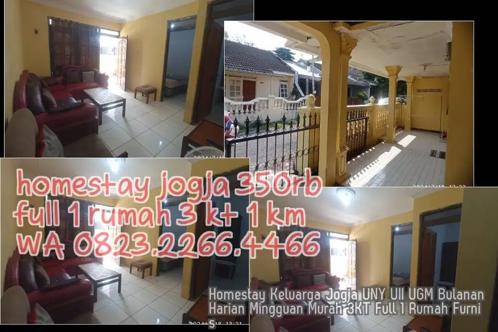 Homestay Keluarga Jogja UNY UII UGM Bulanan Harian Mingguan Murah 3KT