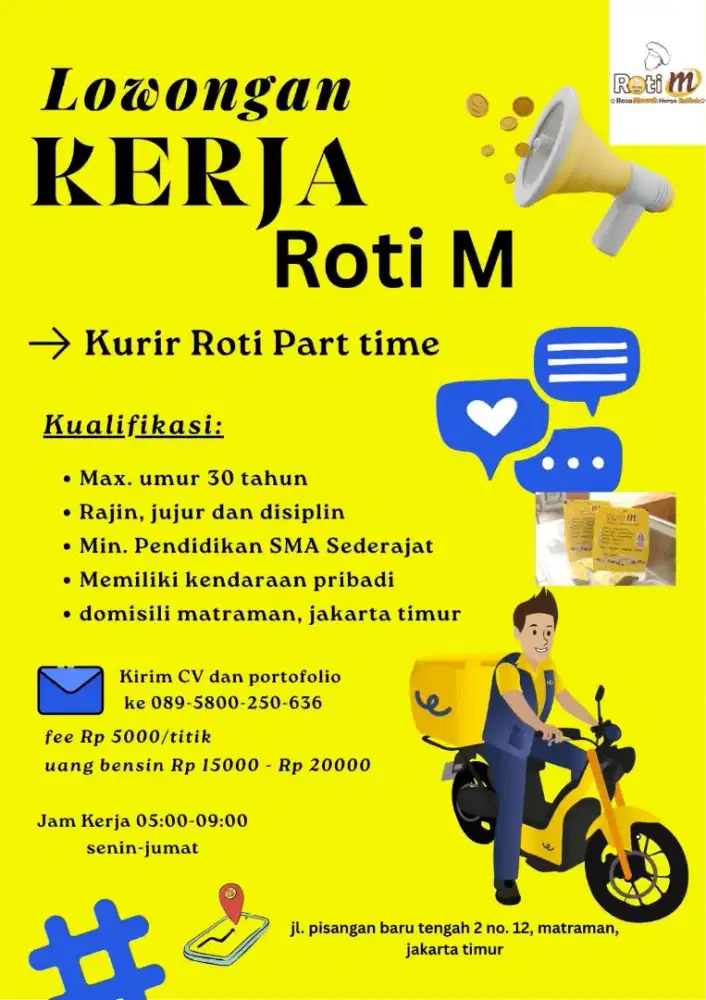 Kurir Roti M part time