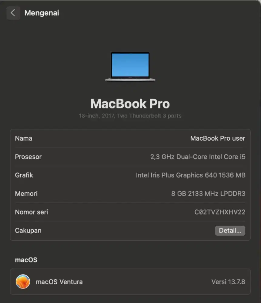 Macbook Pro Retina RAM 8GB SSD  [Premium]
