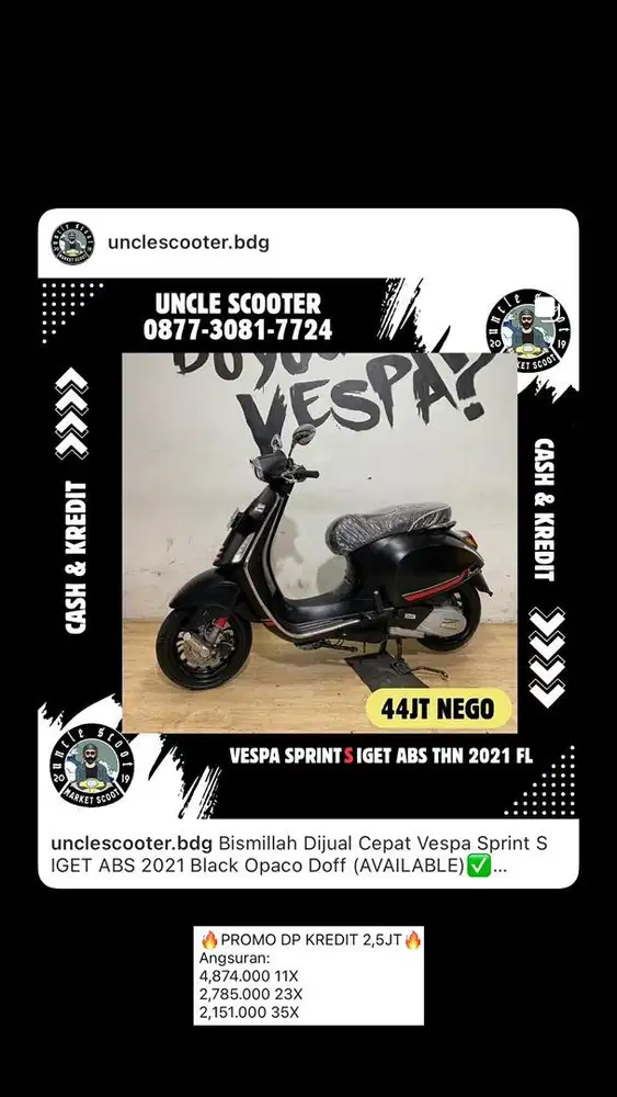 Vespa Sprint S IGET ABS 2021 Black Opaco Doff