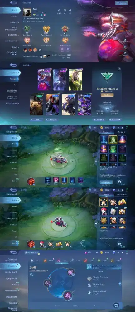 Jual akun ML skin 55 yg minat lansung inbox