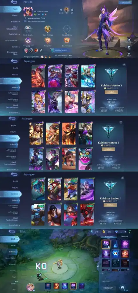 Jual akun ml skin 94 yg minat lansung inbox