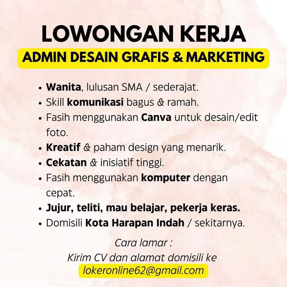 Lowongan kerja Design & Marketing