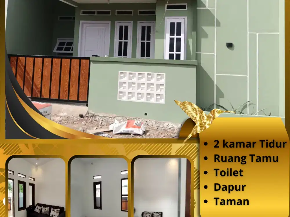 RUMAH MURAH 2 KAMAR SIAP HUNI SHM AKSES 10 MENIT DARI STASIUN KRL