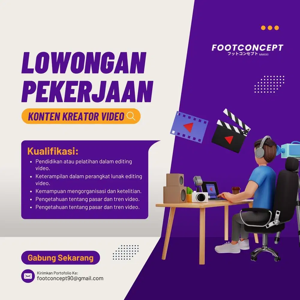 Loker Konten Kreator Video Produk