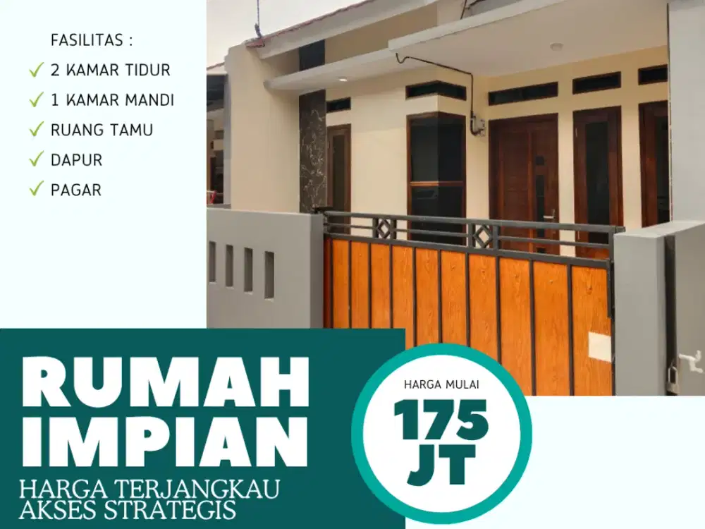 RUMAH MURAH 2 KAMAR AKSES STRATEGIS DEKAT STASIUN HANYA 175 JUTAAN