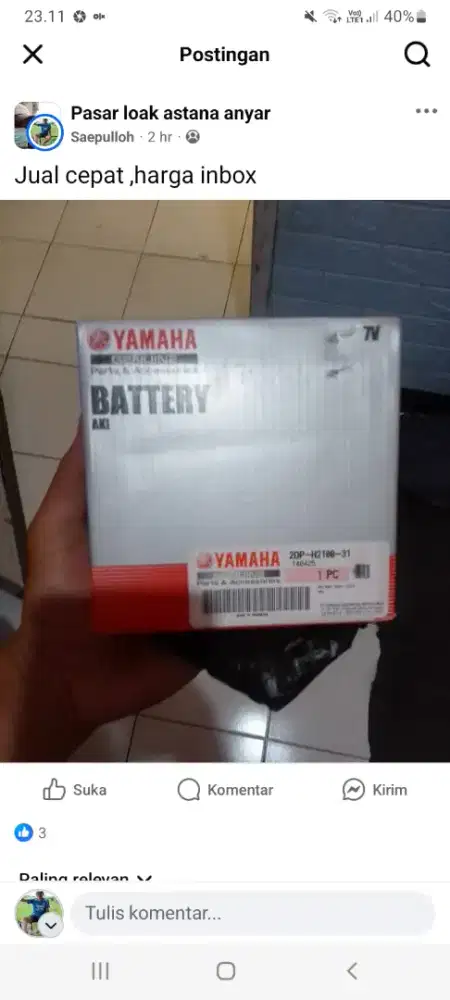 Jual cepat aki motor n max old