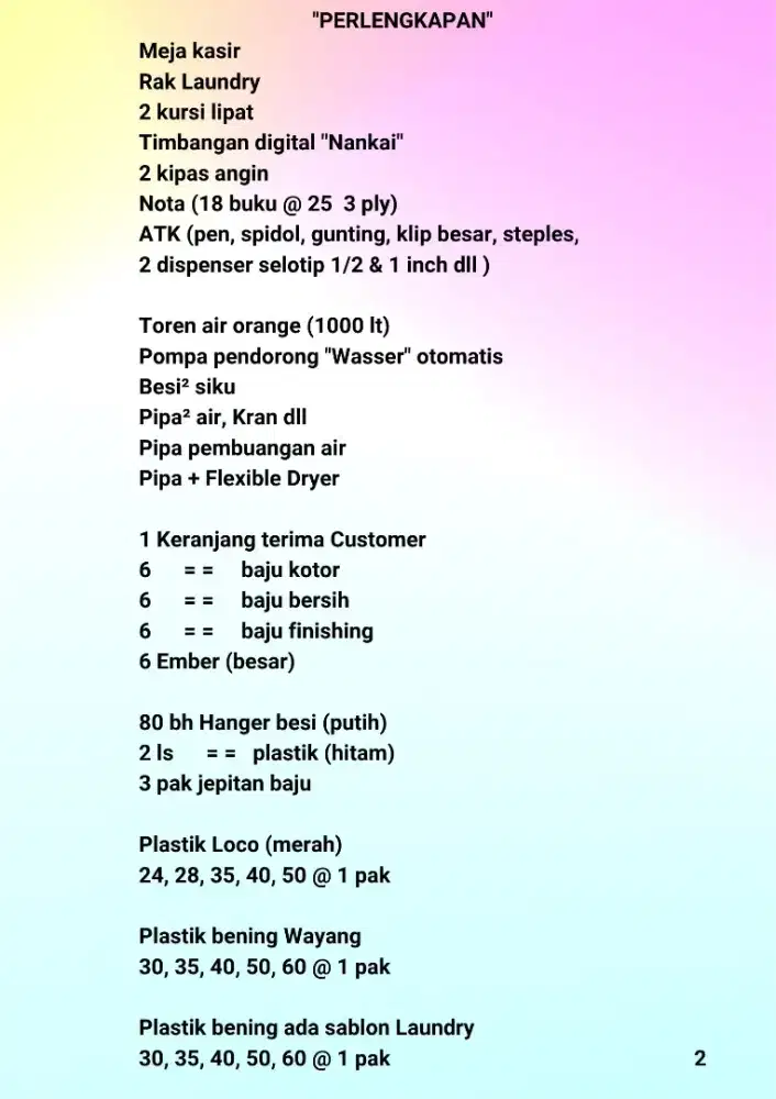 Jual Cepat & Murah paket usaha Laundry.. dalam minggu ini!!