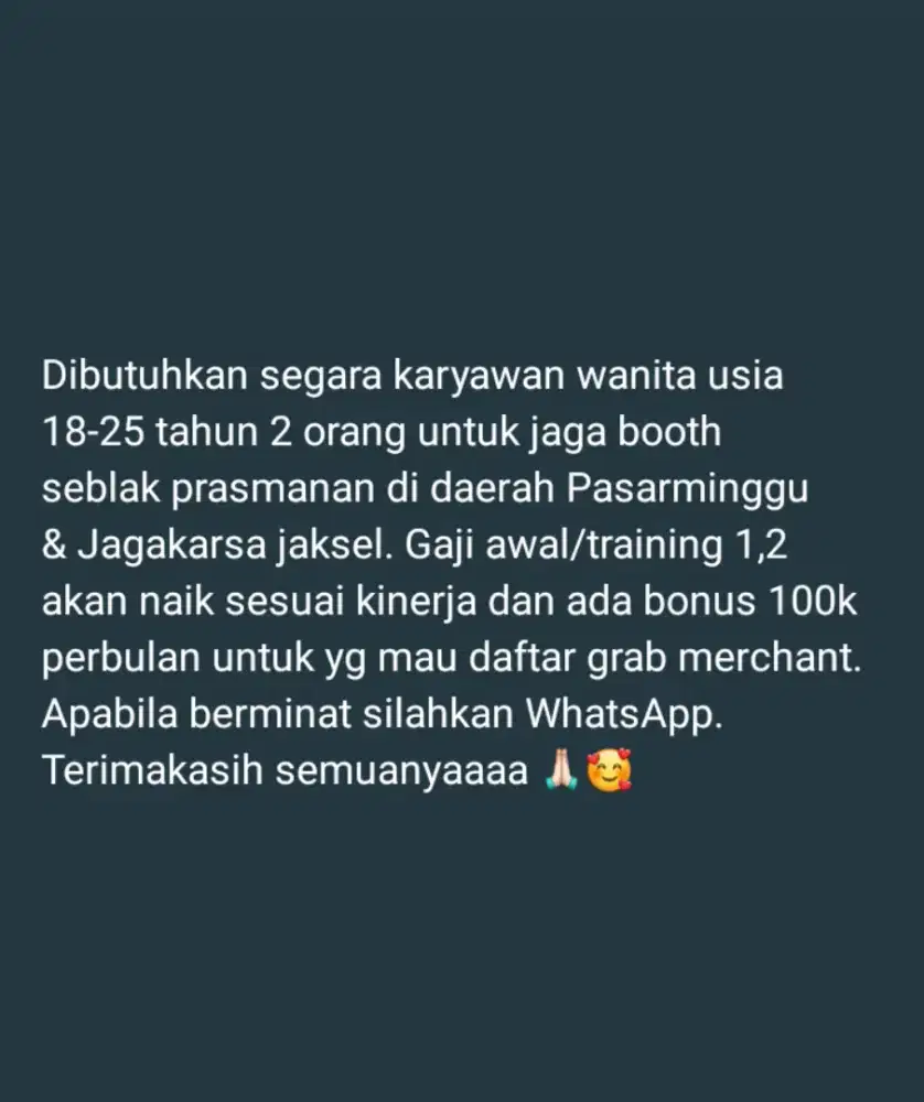 Lowongan Pekerjaan.