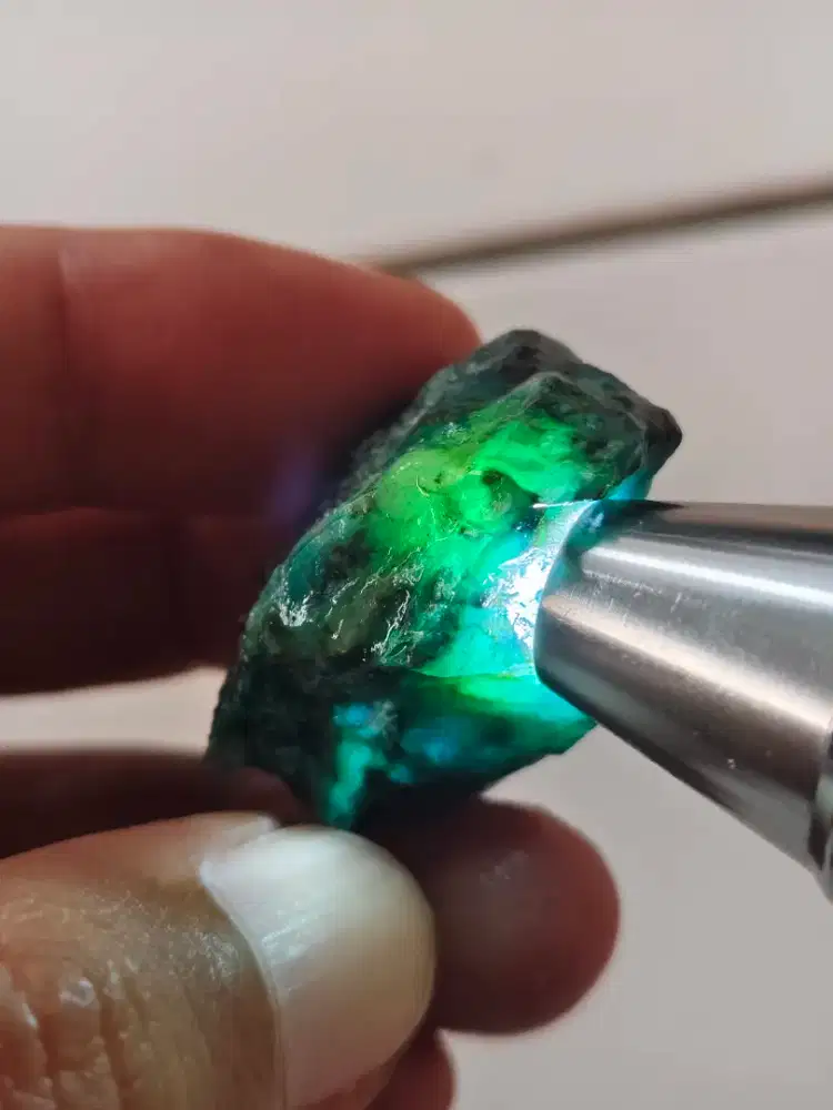 Bahan Natural Bacan Doko Material Kristal Coklat Lumer Dim 33x26x16 mm