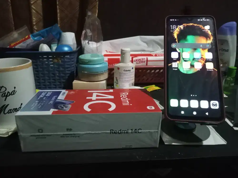 Dijual redmi 14c 6/128 Black fullset no minus lengkap