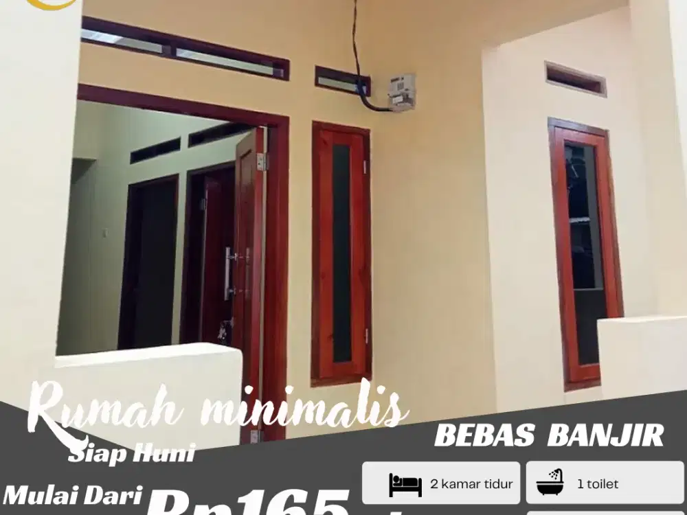 Rumah minimalis 2 kamar siap huni 165 jutaan hanya 2 unit lagi
