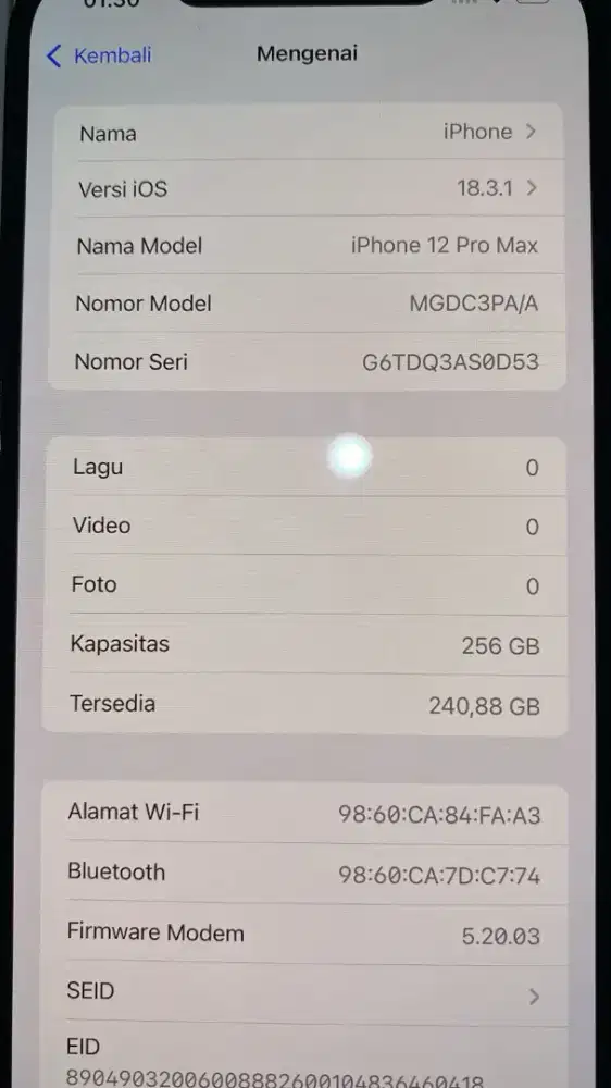 iPhone 12 pro max 256 garansi ex ibox