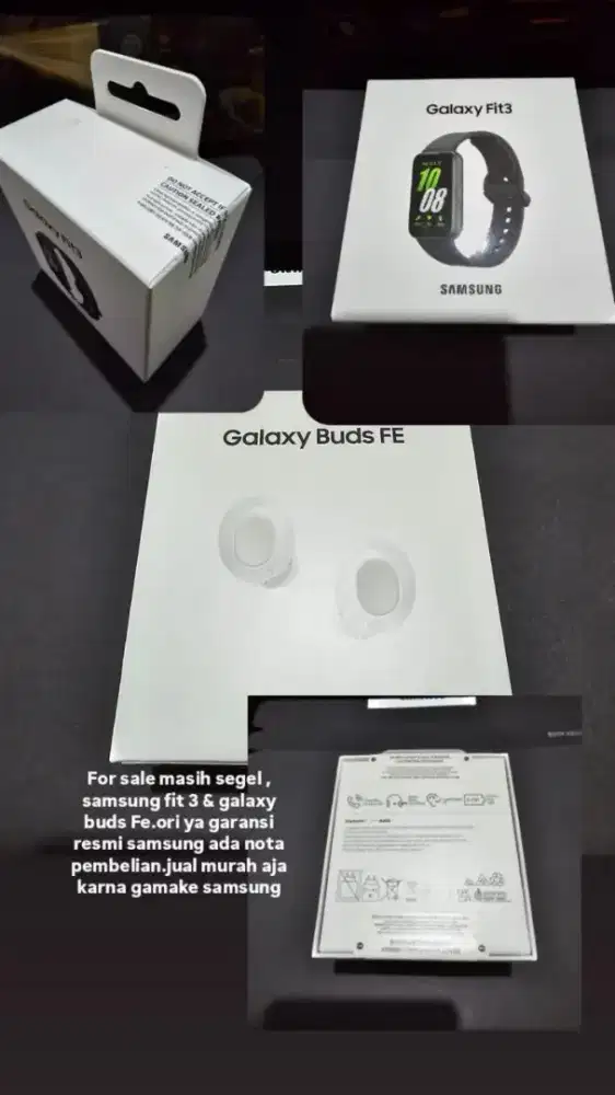 Galaxy buds fe & samsung fit 3 segel baru garansi sein