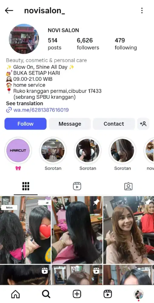 Capster salon / karyawan salon