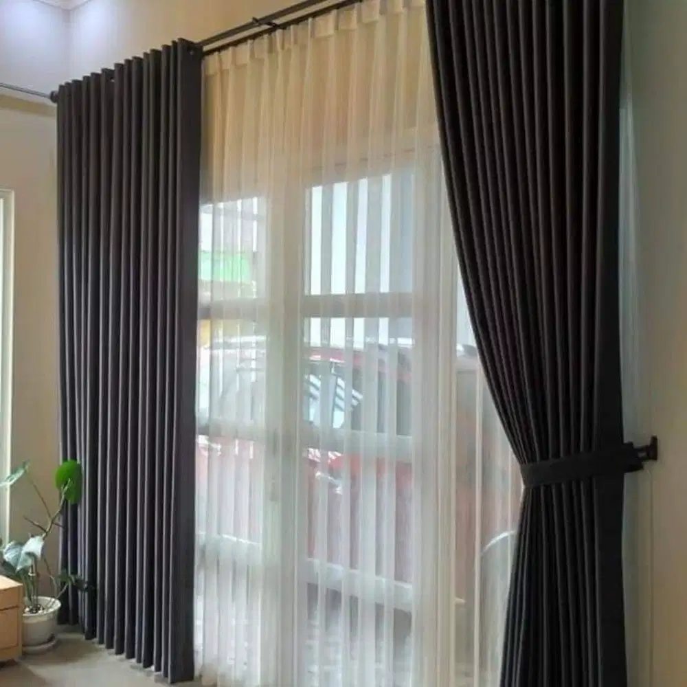 Jual Gorden Blackout Pasang Skat Klinik Hordeng Pintu Gordyn Vitrase