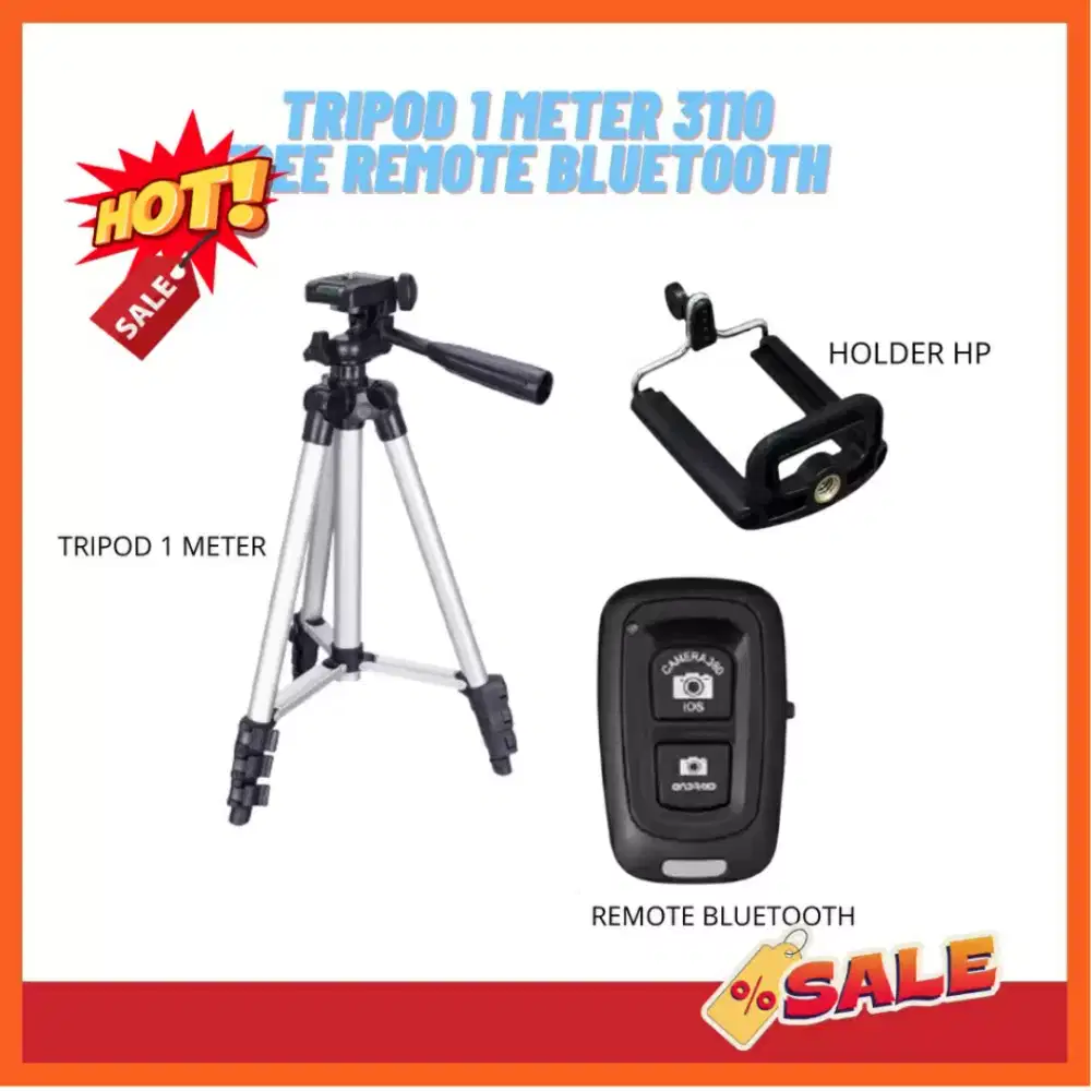 Tripod hp/kamera - 3110A dengan remote bluetooth