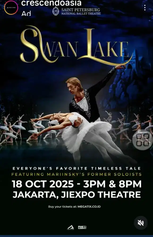 Banting Harga 750rb tiket Swan Lake 1.2juta