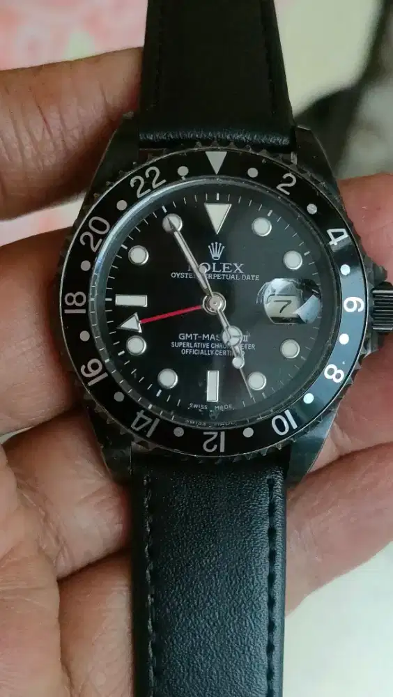 Jam rolex gmt master II black Automatic Big size