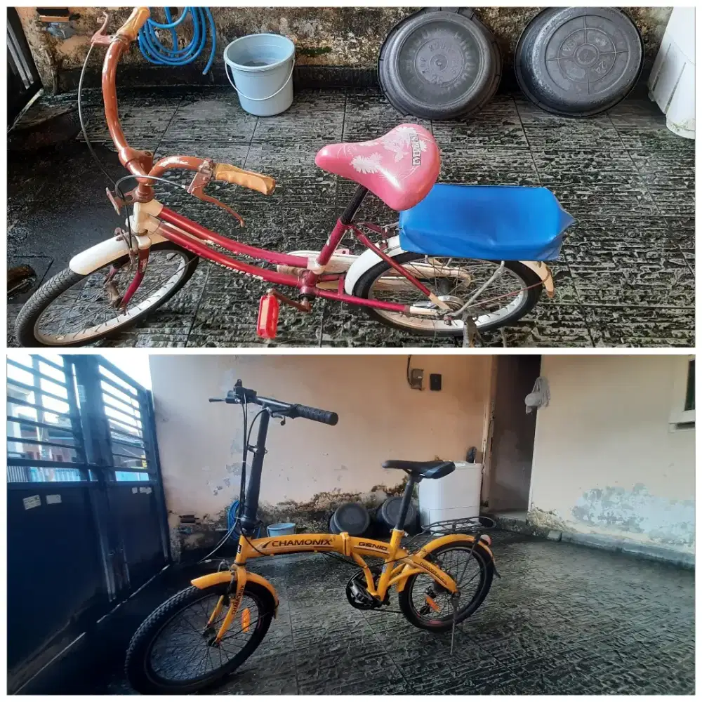 Dijual murah  sepasang Sepeda ( 1 sepeda lipat dan 1 sepeda anak)