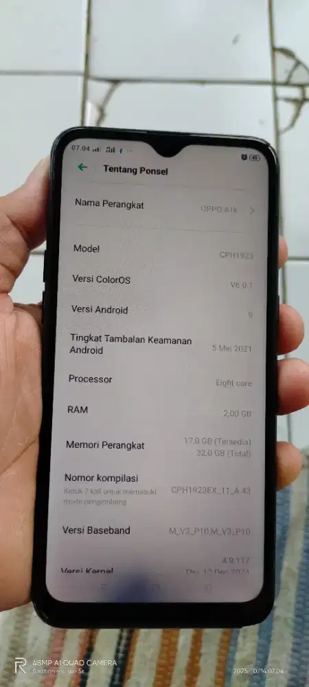 Opo a1k. 2/32. Mnus ada noda item dkit bawah normal smua