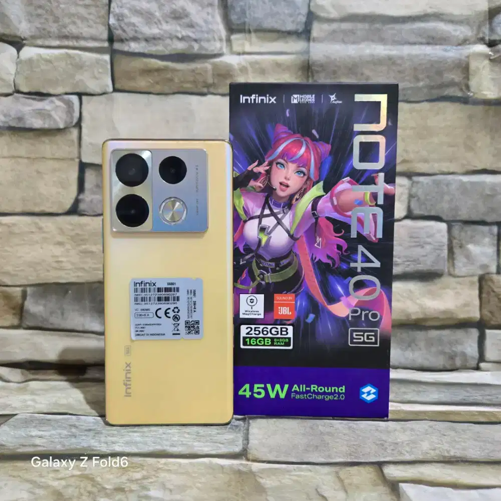 Infinix Note 40 Pro 5G Gold 8/256 Fulset segel mulus 95%