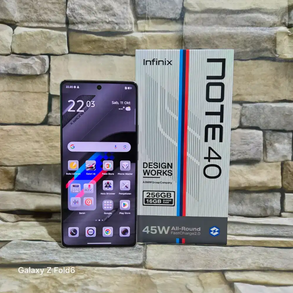 Infinix Note 40 8/256 4G Racing Grey Fulset segel mulus 90%