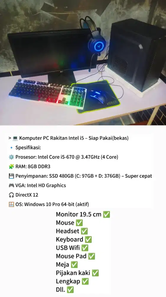 PC Bekas Full Set