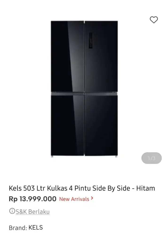 Kulkas kels 4 pintu 503liter