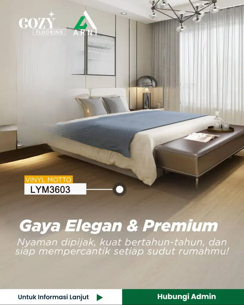 Vinyl motto tebal 2mm finishing glossy | vinyl motif wood plank anti r
