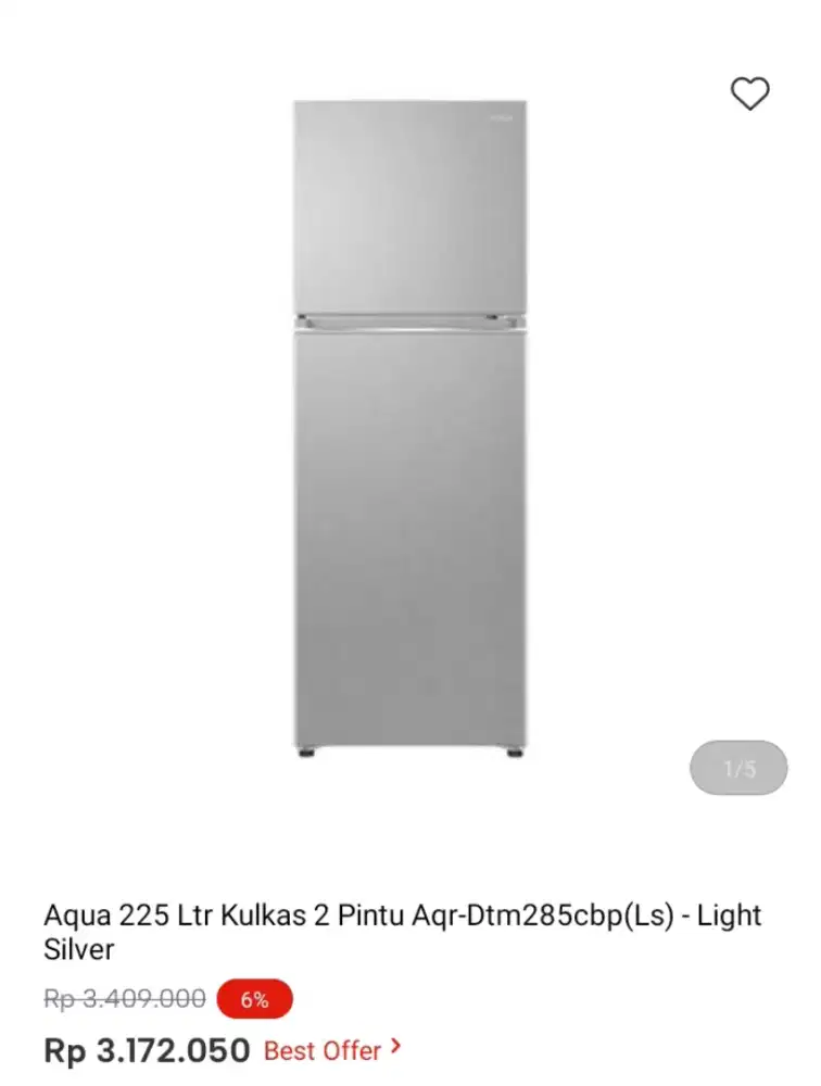 Aqua 225 Ltr Kulkas 2 Pintu Aqr-Dtm285cbp(Ls) - Light Silver