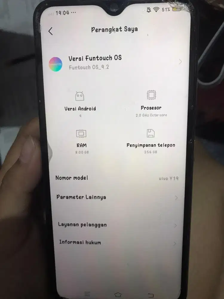 Vivo y19 ram 8/256