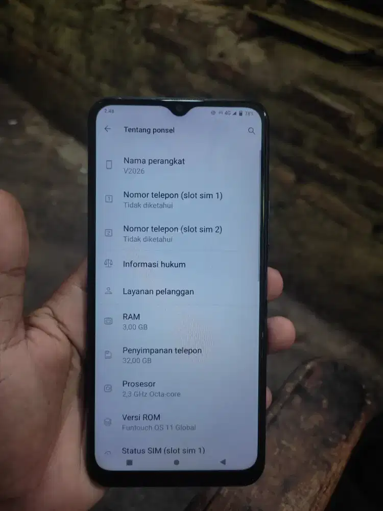 Vivo y12s Ram 3/32 Hp Only