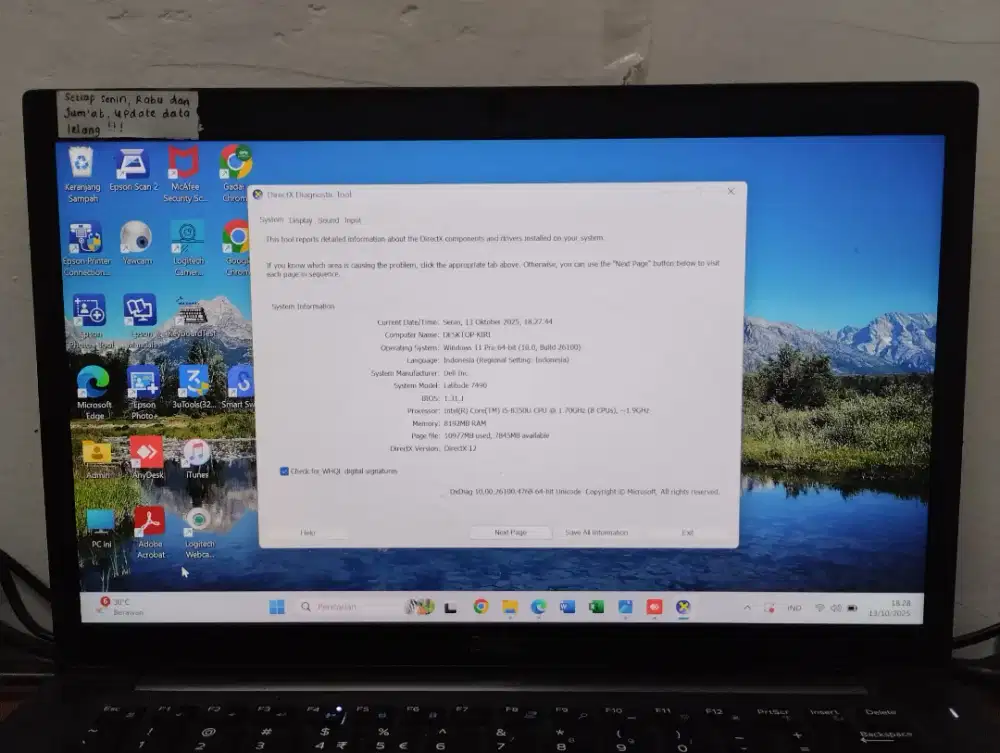 LAPTOP DELL LATITUDE 7490 || 8/500 GB