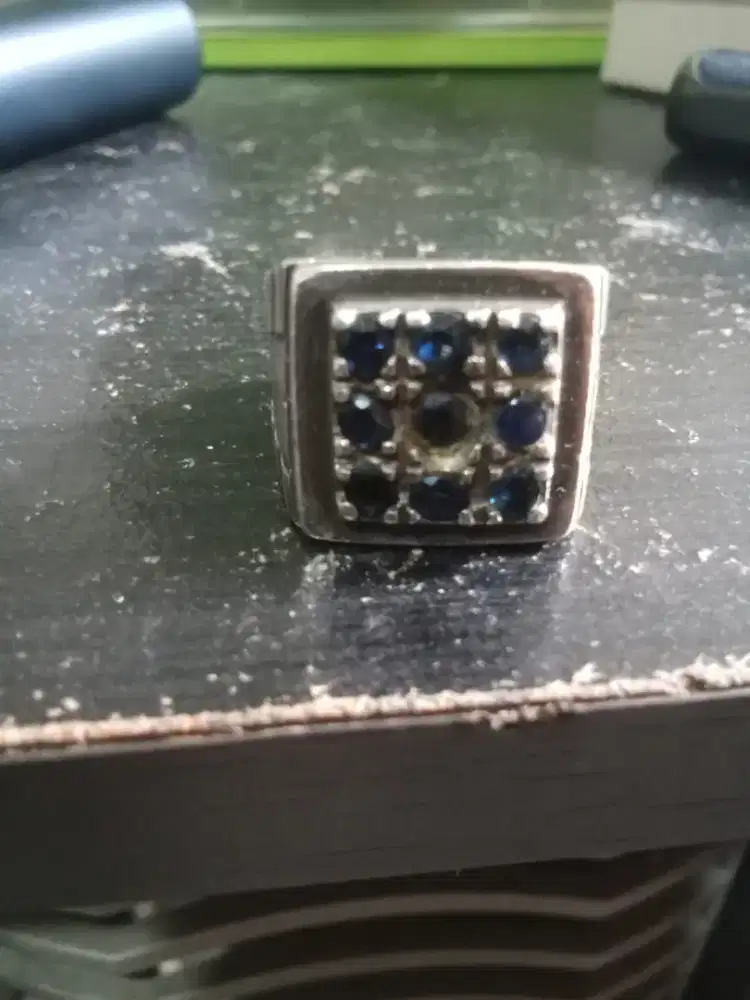 Cincin perak blue shapire