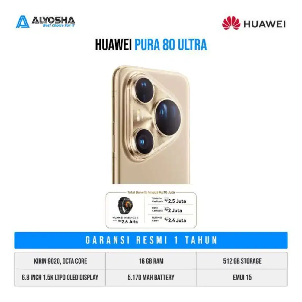 HUAWEI Pura 80 Ultra | RAM 16GB | 512GB | Kirin 9020 | Kamera 50MP
