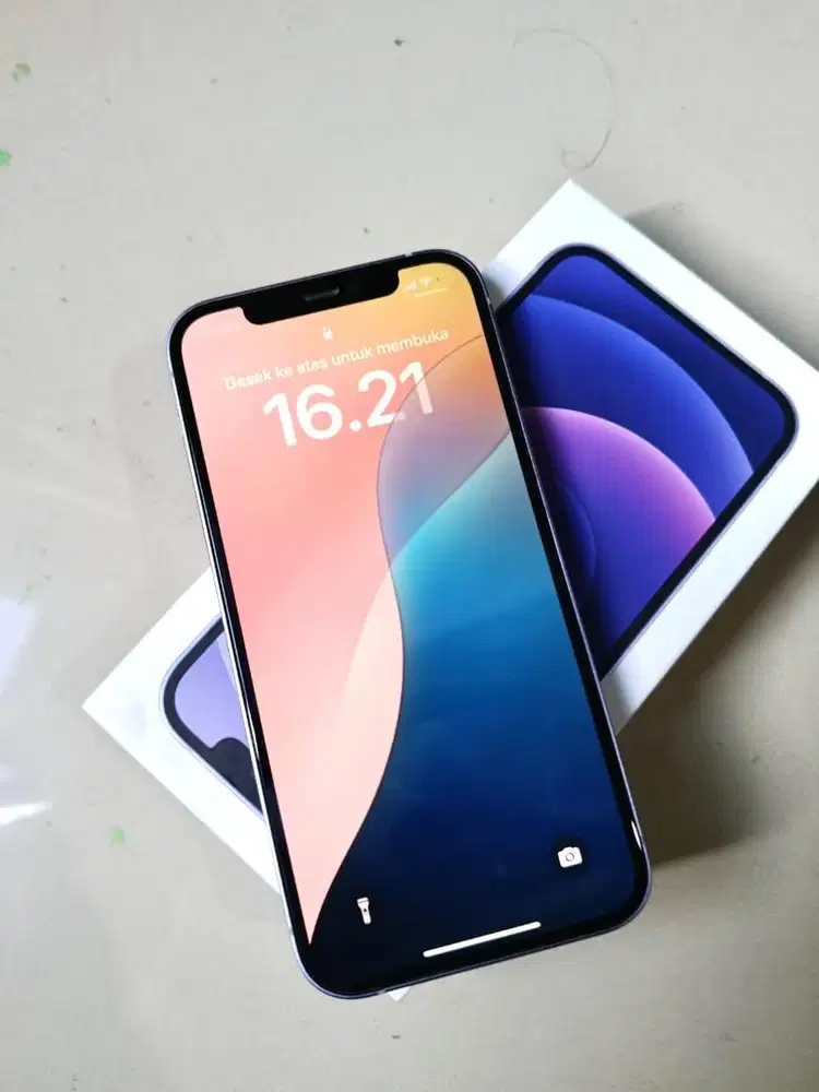 Iphone 12 128gb purple lengkap original