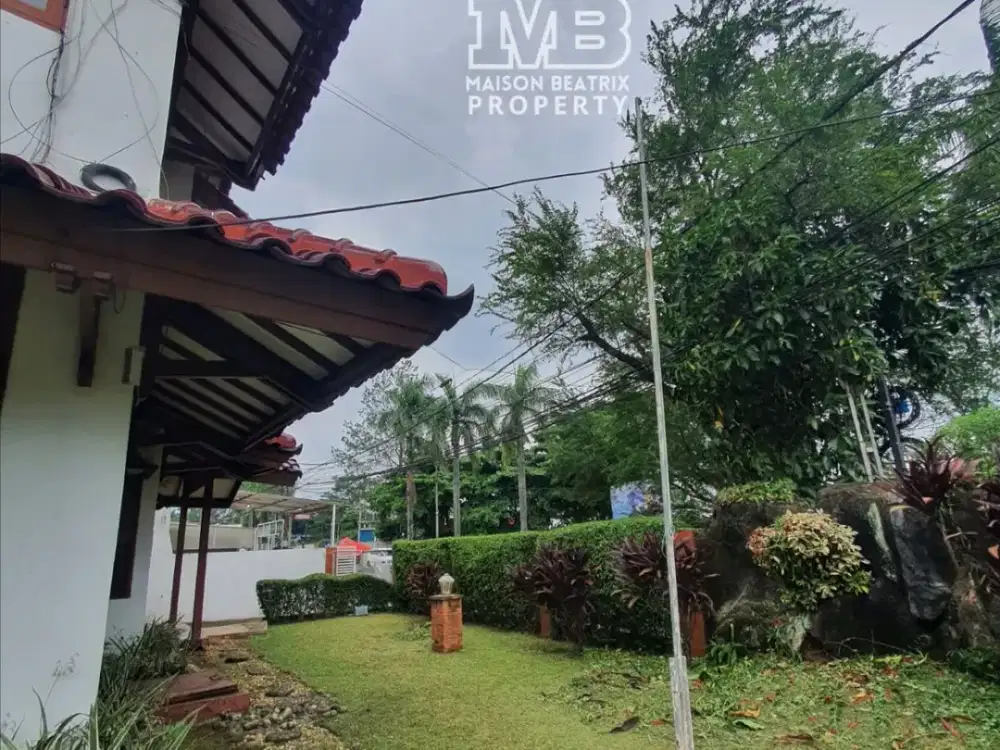 DIJUAL RUMAH + PAVILION 2LT PINGGIR JALAN VILLA MELATI MAS COCOK BUAT USAHA