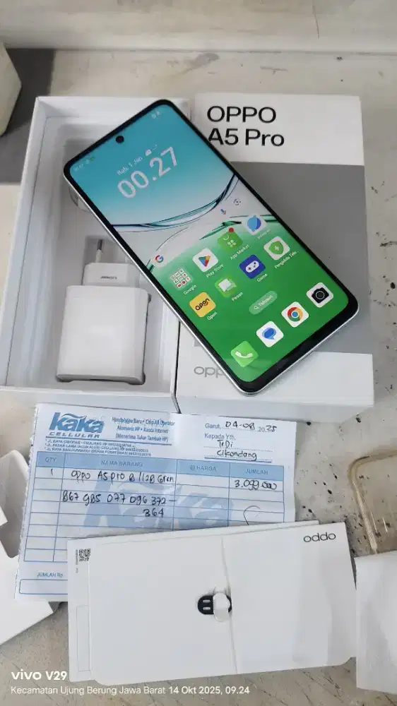 OPPO A5 PRO 8+8/128GB Fulset Ori Like new pemakaian 1 bulan